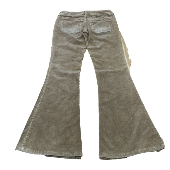 VTG Y2K Abercrombie & Fitch Corduroy Pants Womens 0 Beige Low Rise Boot Flare - Picture 2 of 13